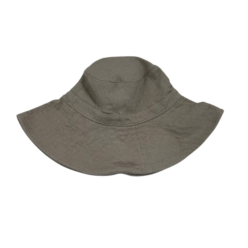 Uniqlo Bucket Hat Womens OS Beige Excellent Linen Blend Wide Brim Sun Hat 466339